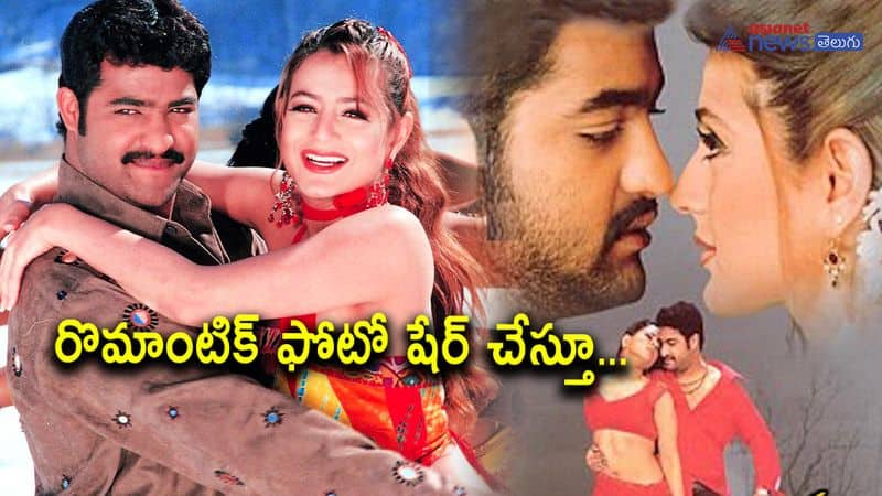 ameesha patel shares a throwback pic with junior ntr-praises him for hard work