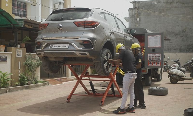 MG motor India launch service on wheels door step maintenance and repair of vehicles service ckm