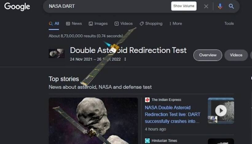 Google celebrates NASA's successful DART mission with 'Smashing' gimmick; check here