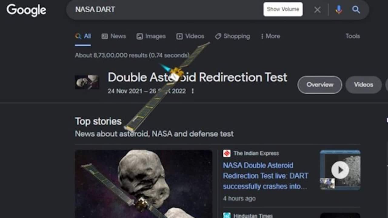 Google celebrates NASA's successful DART mission with 'Smashing' gimmick; check here