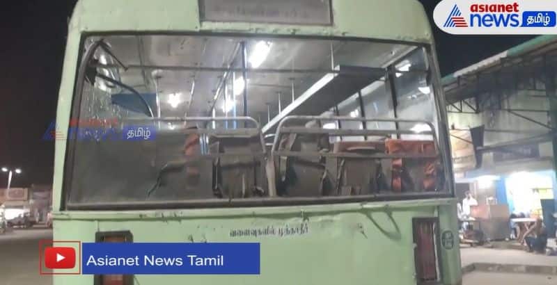 Three arrested for breaking the windows of government buses in Tiruvarur!!