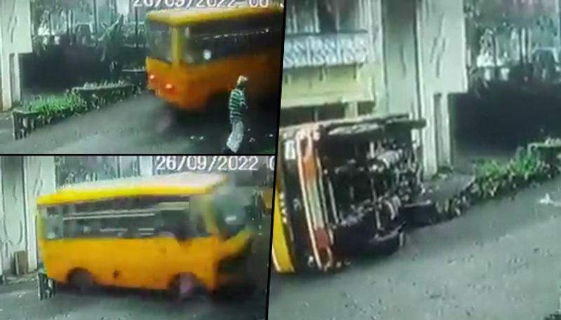 Schoolbus with children rolled down and overturned in Maharashtra; watch video - gps