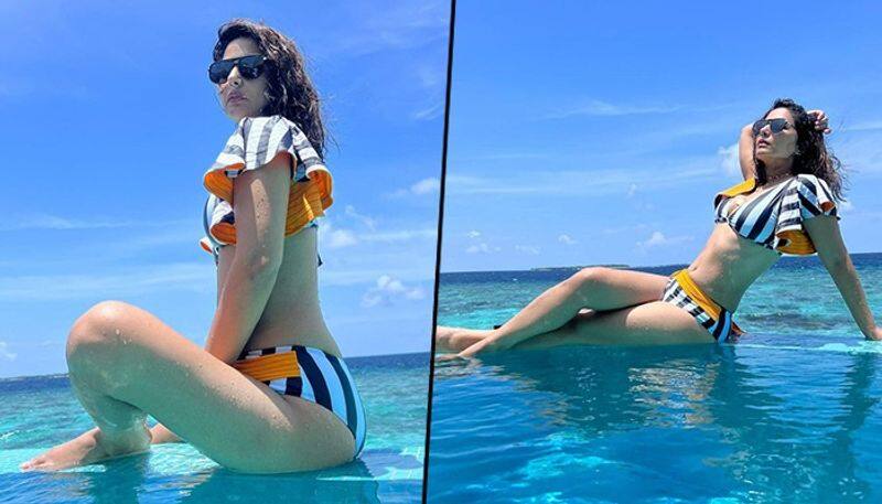 Bikini pictures Hina Khan stuns in a monochromatic two piece drb