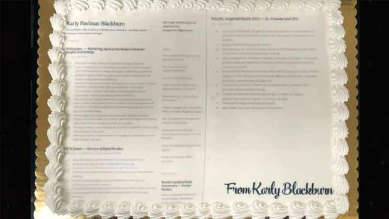 US woman prints out her resume on cake and sends it to Nike party goes viral