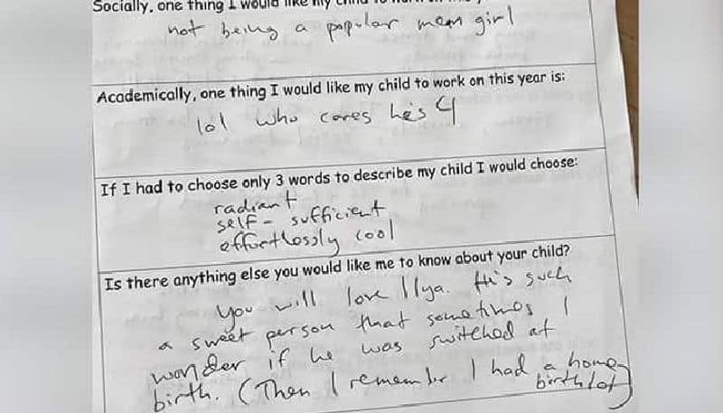 mothers hilarious answers to sons teacher goes viral in internet