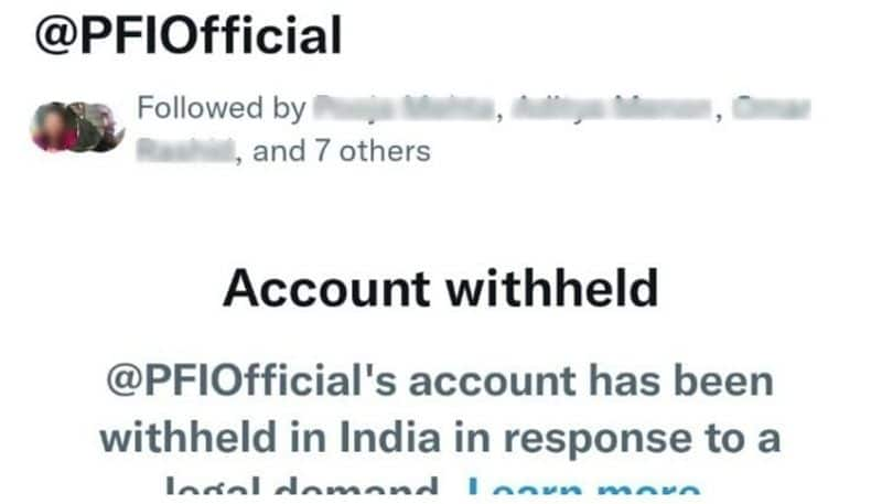 PFI Ban, twitter suspended pfi official account in india