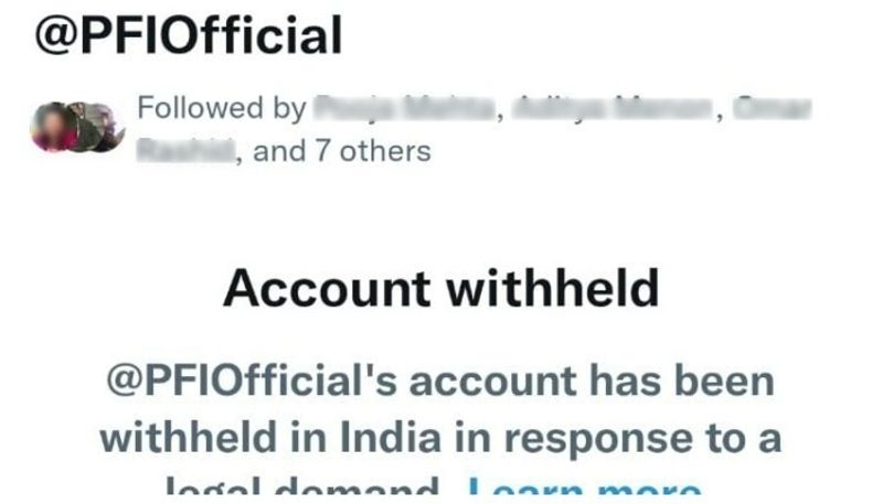 PFI Ban, twitter suspended pfi official account in india