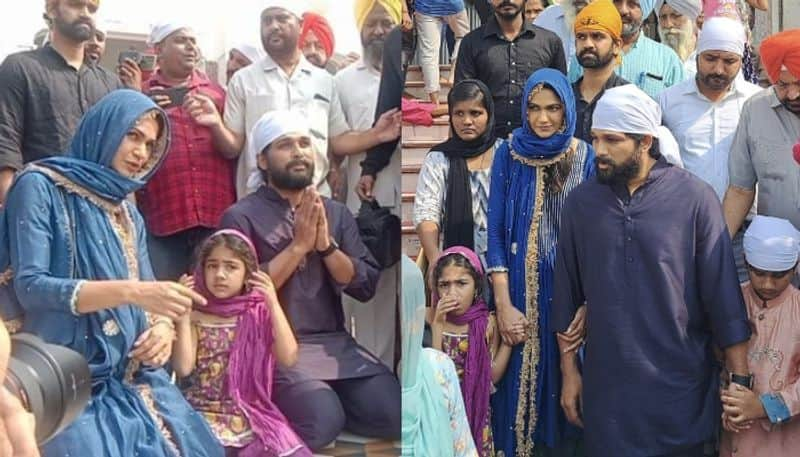 actor allu arjun and family visit golden temple