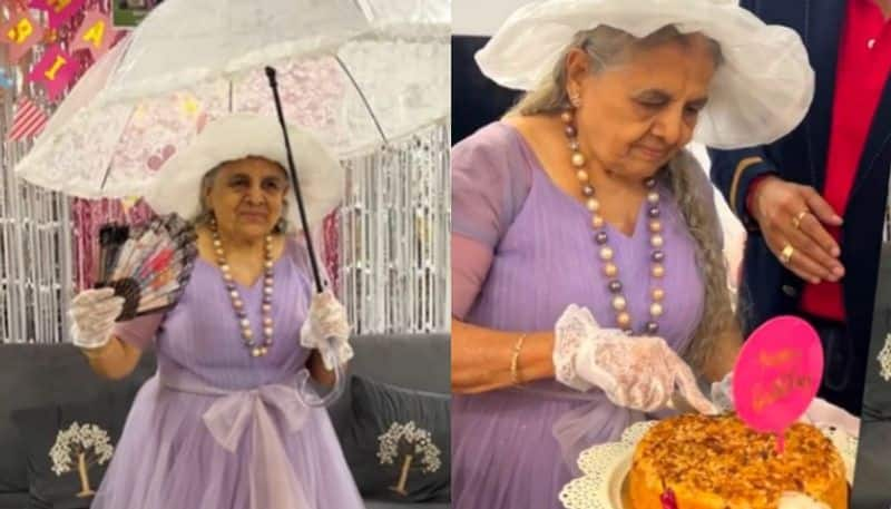 89 yr old woman celebrates birthday with family in true Victorian style