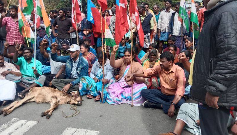 farmers protest district collector office in tirunelveli