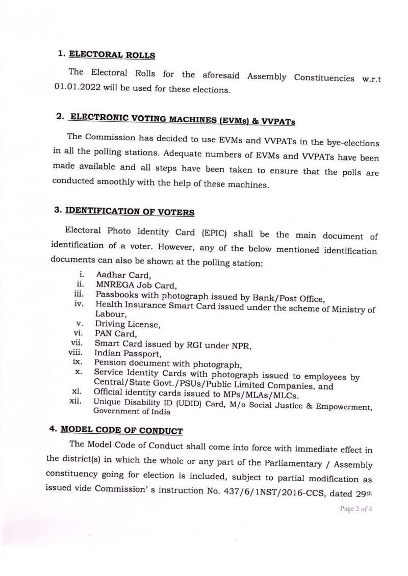 Election Commission announces by-polls to 7 assembly seats in 6 states on November 3 AJR