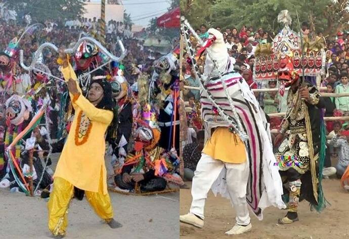 सीकर का अनोखा गांव जहां लोग राम और रावण की सेना में बंटकर करते है युद्ध , दक्षिण शैली में होता है नाटक का मंचन