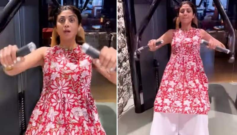 shilpa shetty shares video of workout by wearing salwar kameez set