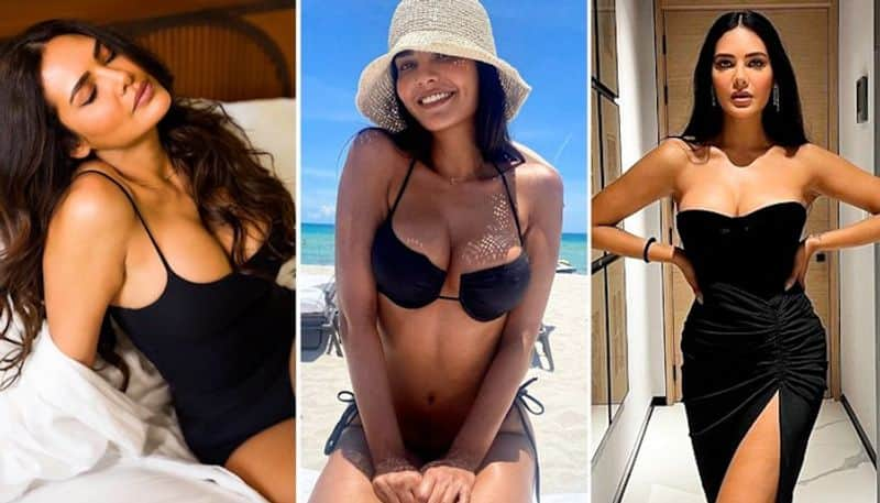 Bold and sexy pictures: 10 times Esha Gupta flaunted her voluptuous body in black outfits bikinis snt