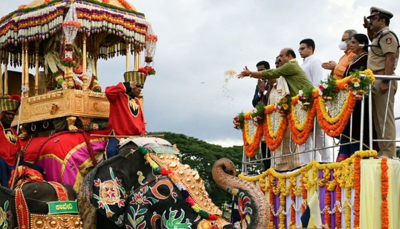 Mysuru Dasara 2022 CM Bommai Basavaraj flowers for Ambari for the 2nd time gvd