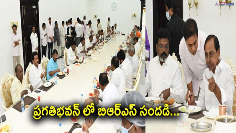 CM KCR Eating Break Fast With Guests in Pragathi Bhavan 