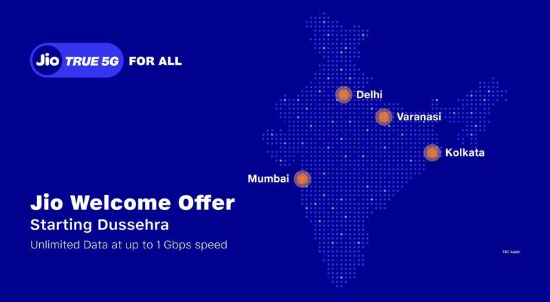 Jio 5G Service Launched In India, Announces 5G Welcome Offer With 1Gbps Speed