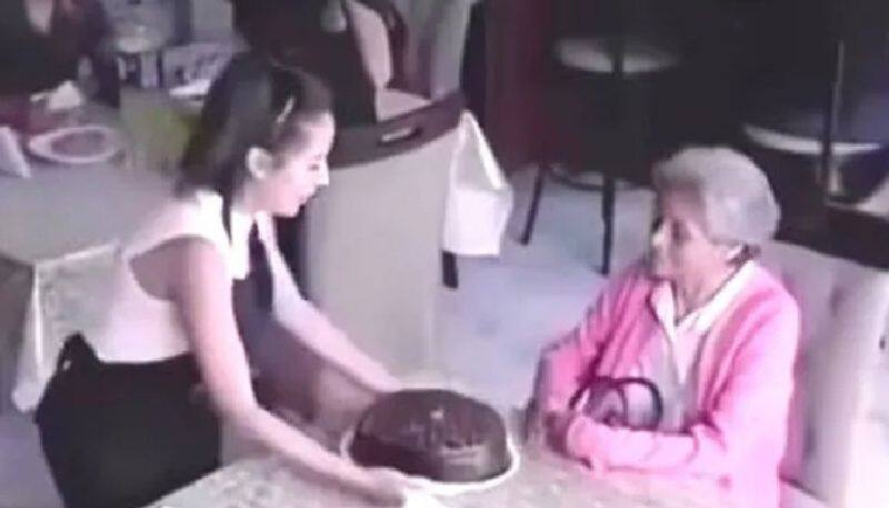 old woman celebrates birthday alone in a restaurant and then happened this 