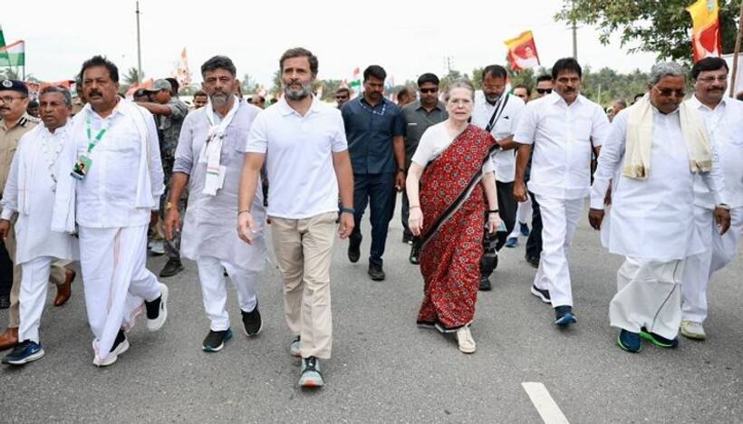 Bharat Jodo Yatra: Sonia Gandhi joins Rahul in Karnataka's Mandya as march resumes after 2-day break
