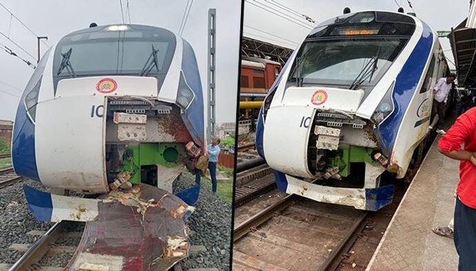 Vande Bharat Train: মহিষের ধাক্কায় ভাঙল বন্দে ভারত ট্রেনের ইঞ্জিনের একাংশ