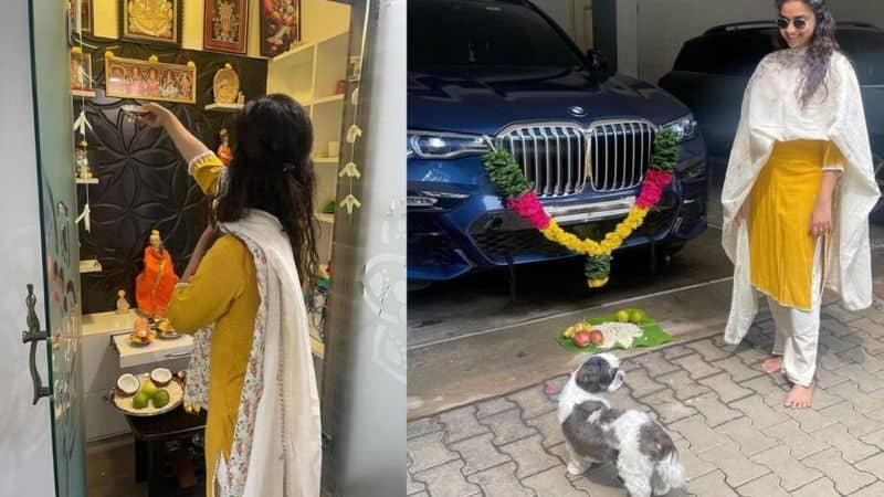 Pictures Keerthy Suresh bought BMW X7 and took her dog for a drive-WATCH RBA