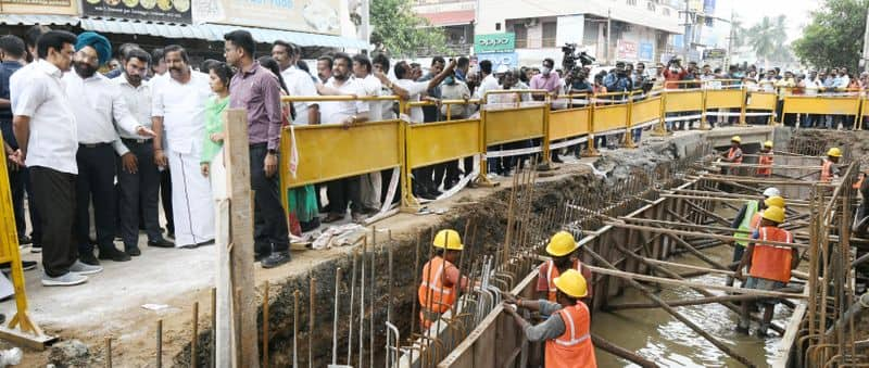 CM Stalin inspected the rainwater drainage works in Chennai