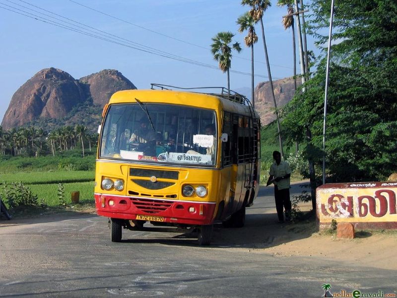 mini bus fire burned in thirunelveli