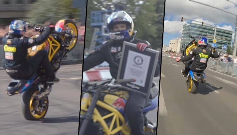 Lithuania stunt rider executes longest no-hands wheelie; breaks an Indian's record - gps