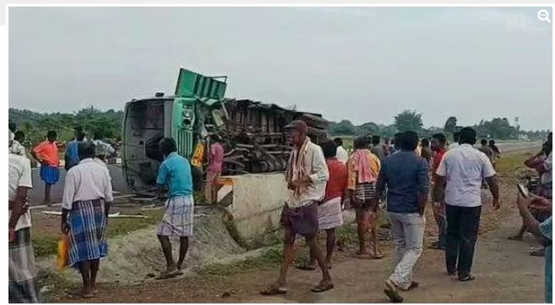 Government bus got accident in Tanjore 20 injured 