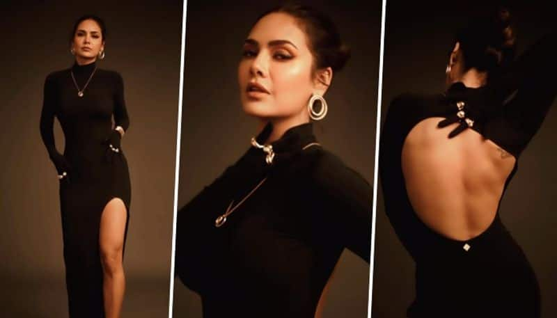 Sexy Esha Gupta shows off her HOT BODY in backless black bodycon WATCH drb