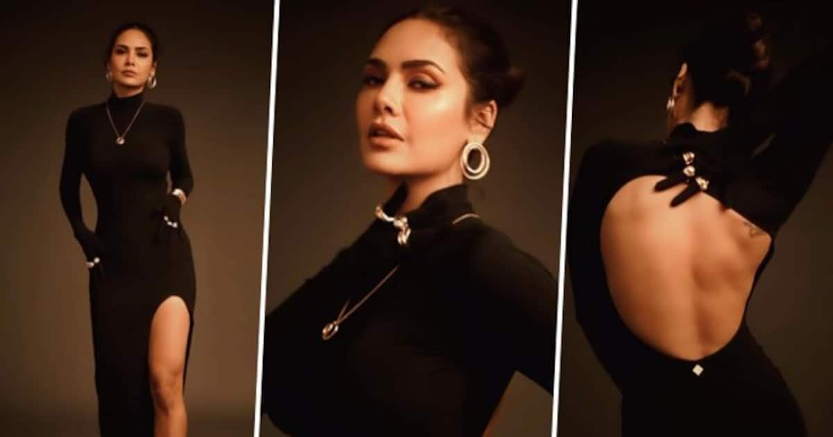 Sexy Esha Gupta Shows Off Her Hot Body In Backless Black Bodycon Watch