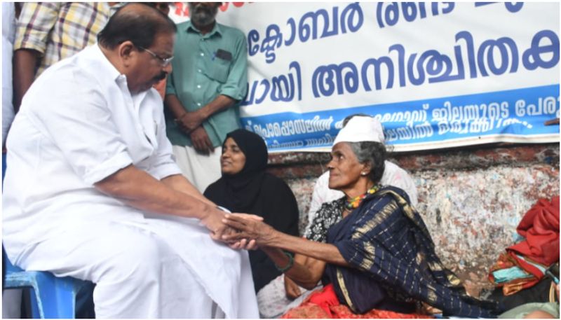 kpcc president k sudhakaran visits dahyabhai protest