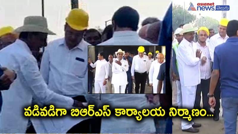 KCR Visits BRS National Office Building Construction in New Delhi