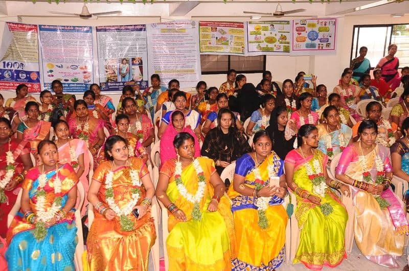 PTR conducted a Valaikappu for the pregnant women and wished them happiness. 