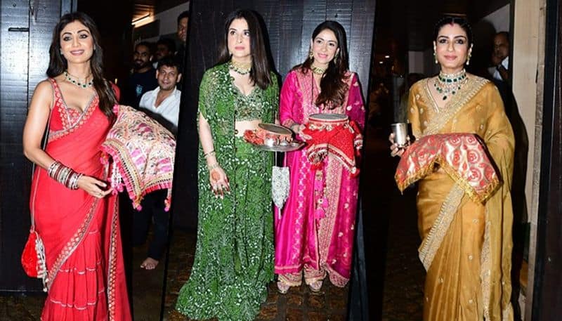 Karwa Chauth 2022: Shilpa Shetty, Raveena Tandon and more celebs spotted at Sunita Kapoor's house RBA