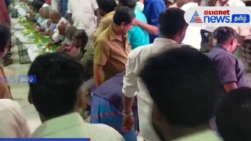 Madurai DMK biryani feast; A woman was injured due to crowd 