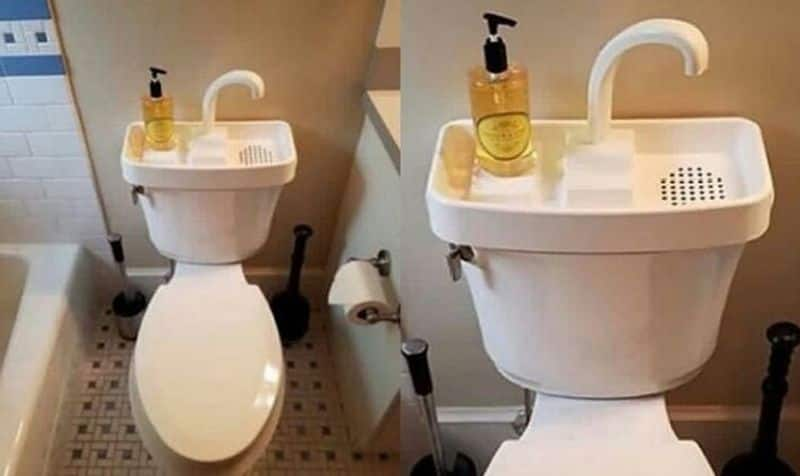 japan toilet has a sink attached to it and internet reacts to viral