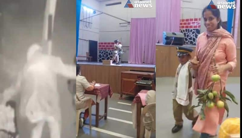 mango thief police on stage social media cheer for lkg student fancy dress at kottayam school