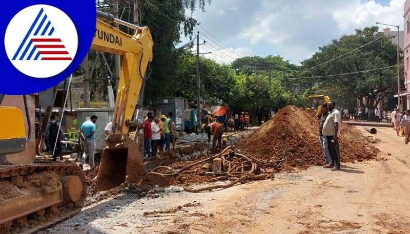 Traffic problems from jalasiri work at davanagere rav