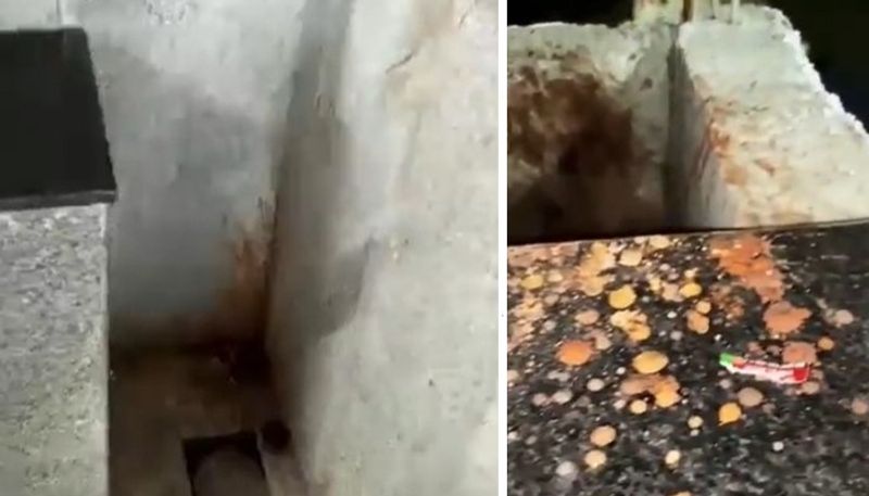 viral video of metro station which is full of gutka stains