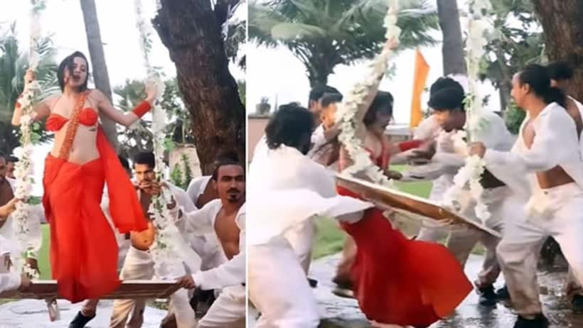 Here's what happened when Uorfi aka Urfi Javed slips from the swing- WATCH funny video