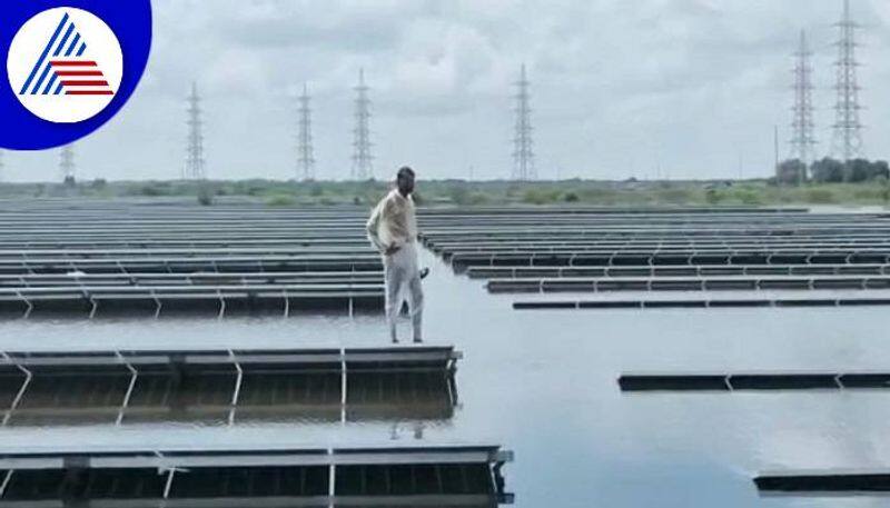 Asias Largest Solar Park Flooded in Tumakuru grg