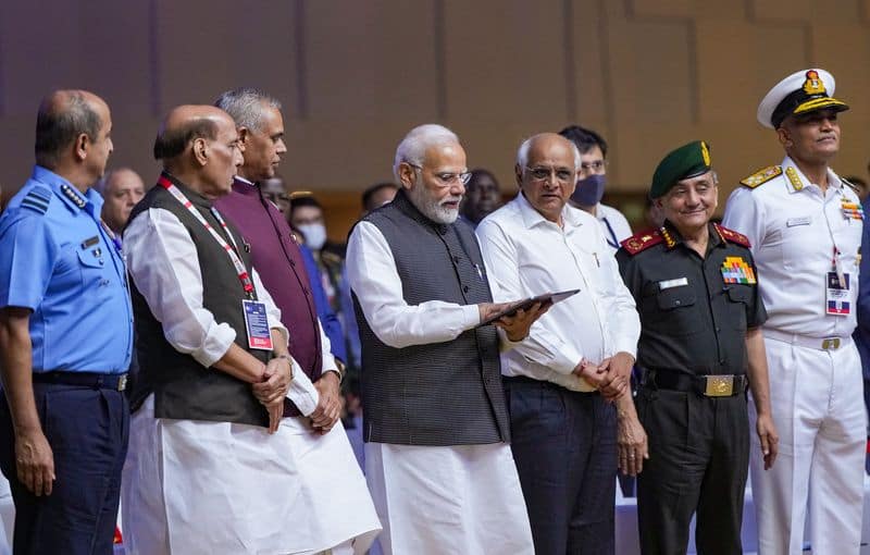 PM Modi inaugurates Defence Expo 2022; says 'new airbase near India-Pakistan border is crucial for security' AJR