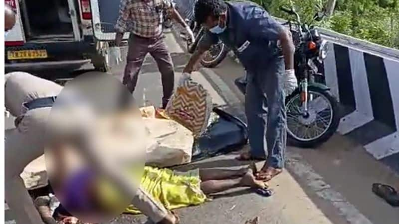 private college bus collision.. Woman killed in thanjavur