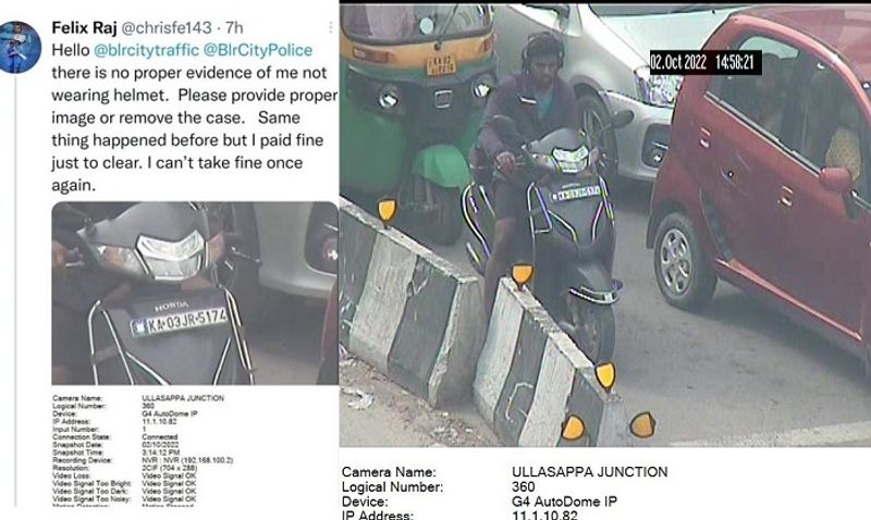 Bengaluru Police replied with full photo after scooter rider denied to pay fine and asked clarification ckm