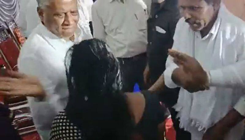 Viral video: Karnataka minister slaps woman pleading for land