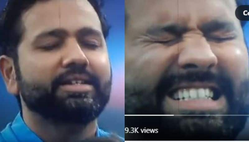 rohit sharma gets emotional during national anthem before india pak match 