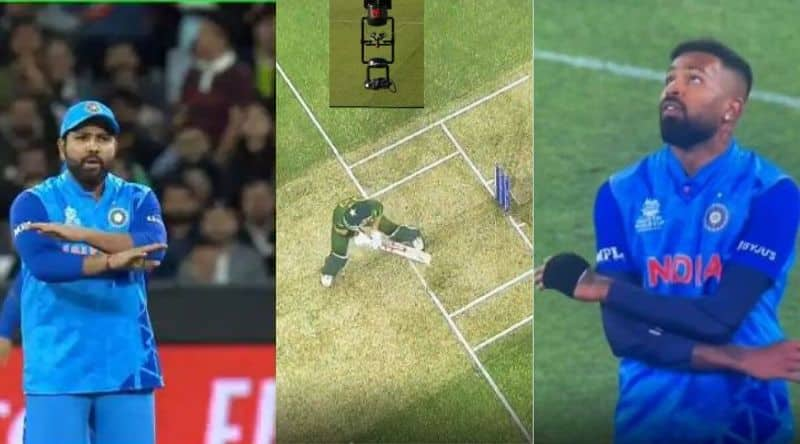 Watch: Spider Cam denies India wicket, Rohit Sharma and hardik Pandya gets angry