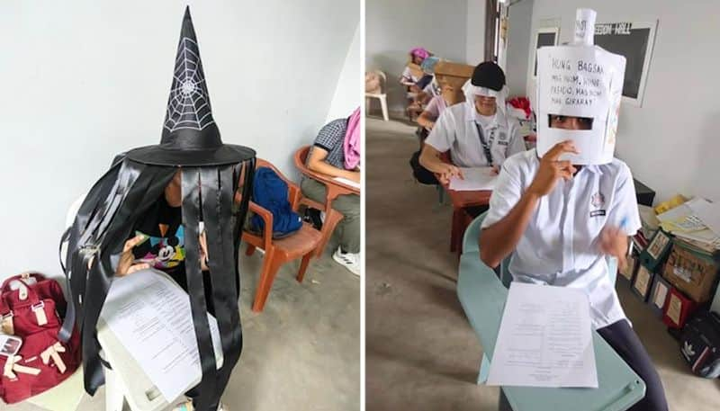 Viral Philippines students wear anti cheating hats during exams see photos gcw