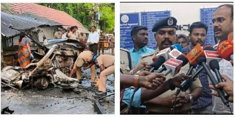 Police searched a mysterious vehicle parked on the side of the road in Coimbatore